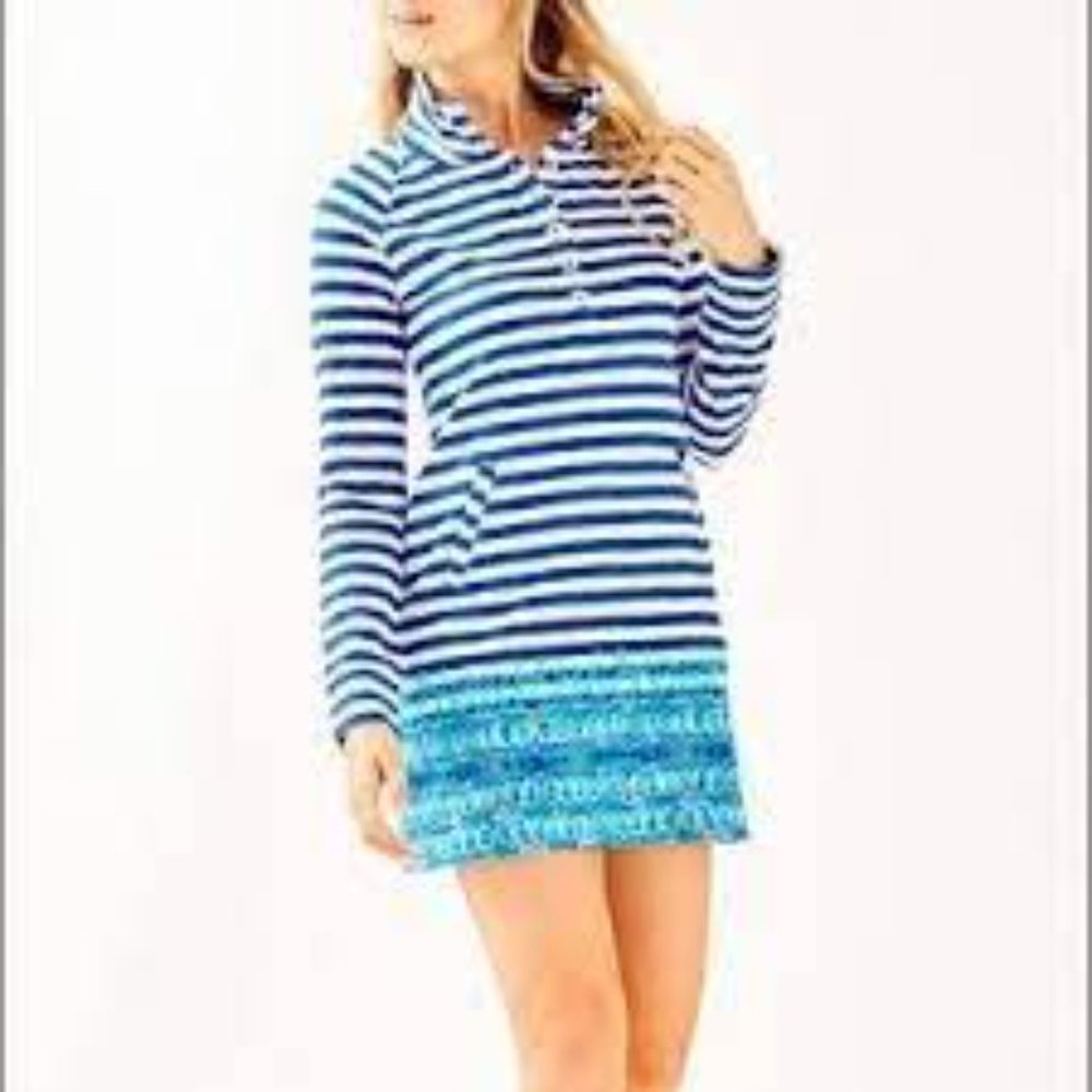 Lilly Pulitzer Captain Popover Dress Positano Stripe Dress Coastal Nautical